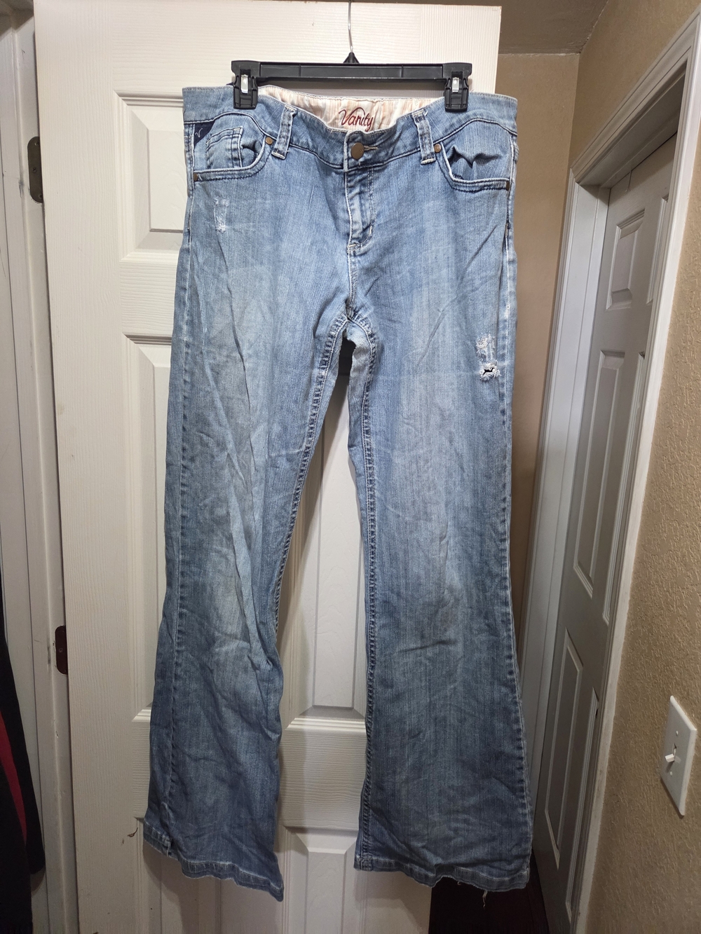 Vanity Light Blue Distressed Flare Jeans